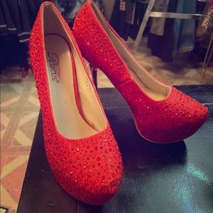 Red sexy comfortable heels
